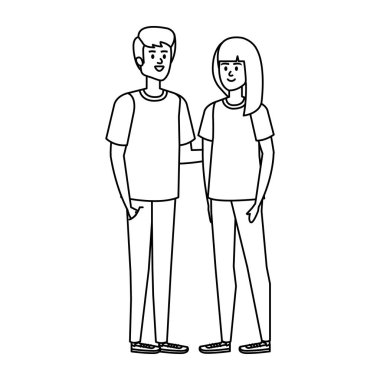 Genç çift avatarlar karakter