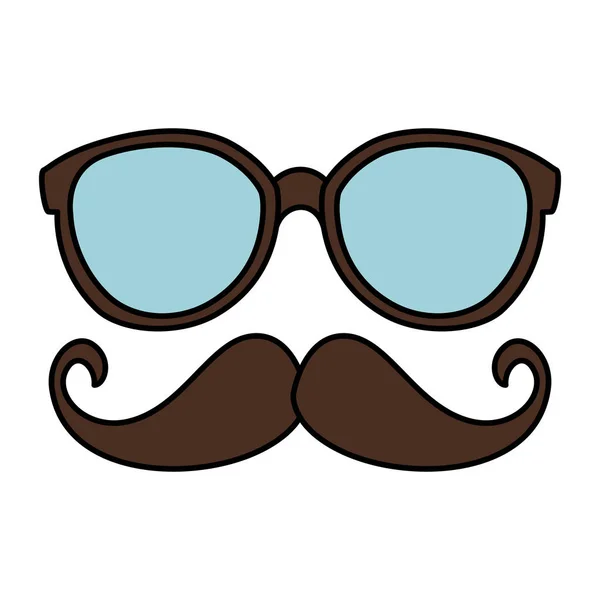 Lunettes et moustache style hipster — Image vectorielle