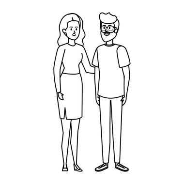 Genç çift avatarlar karakter