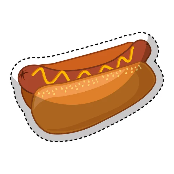 Hot Dog Fast Food Ikone — Stockvektor
