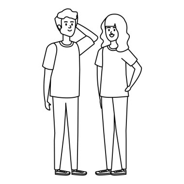 Genç çift avatarlar karakter