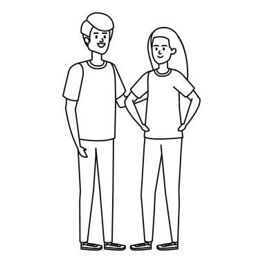 Genç çift avatarlar karakter