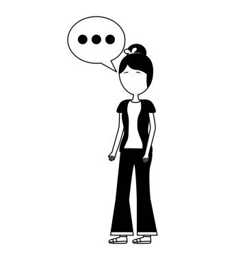 konuşma balonu avatar karakter olan kadın