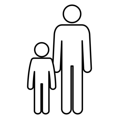 şekil baba ile oğlu siluet avatarları