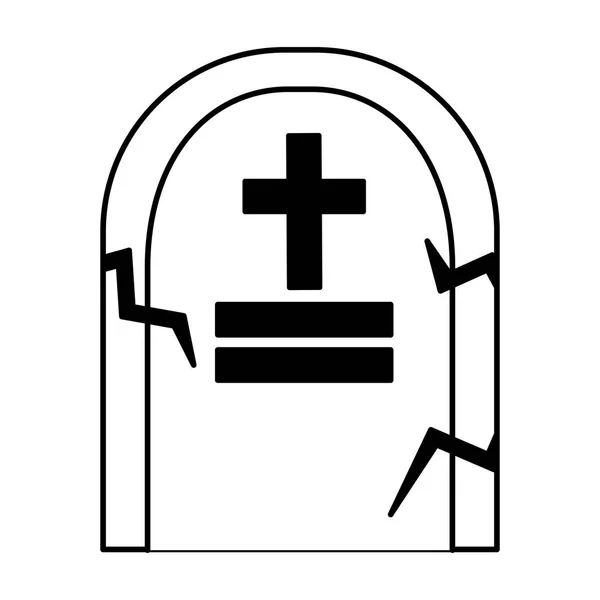 Halloween tomb isolated icon — Stock Vector