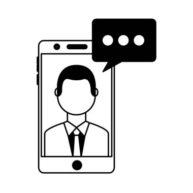 adam konuşma balonu sosyal medya ile mobil