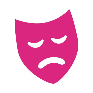 pembe maske drama tiyatro izole tasarım