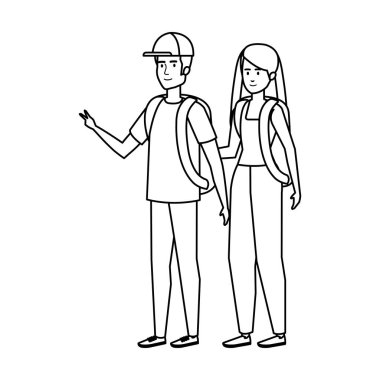 Genç çift avatarlar karakter