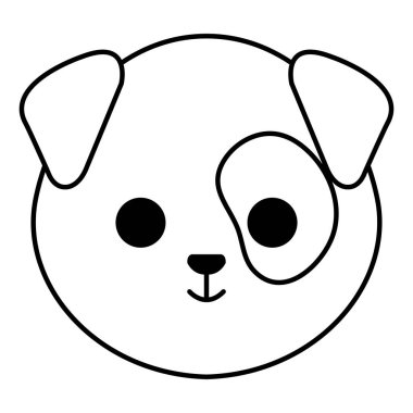 sevimli ve küçük köpek kafa karakteri