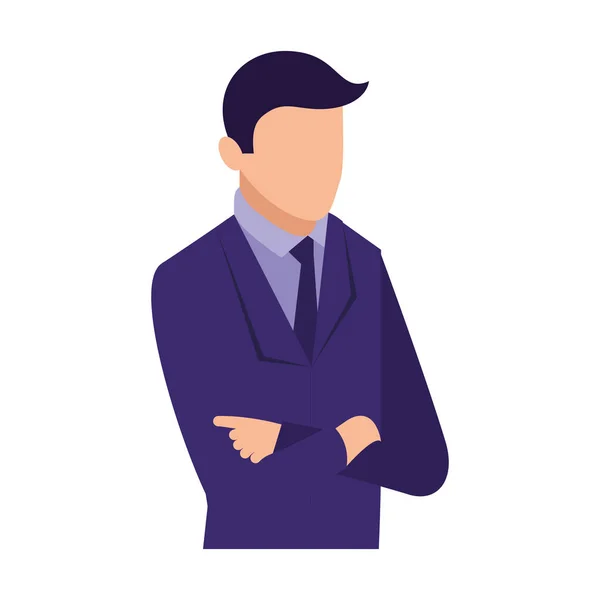 Portrait d'homme d'affaires avec bras croisés affaires — Image vectorielle