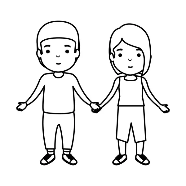 Jeune couple avatars personnages — Image vectorielle