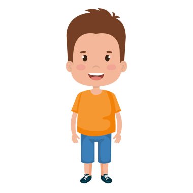 Mutlu küçük çocuk karakteri