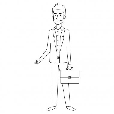 Portföy avatar karakter ile işadamı