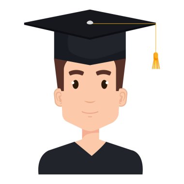 Genç adam üniformasıyla mezun oluyor.