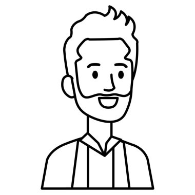 sakal avatar karakter simgesi ile işadamı