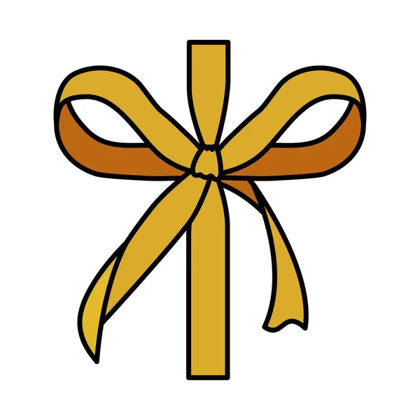 金色蝴蝶结带装饰 — 图库矢量图片