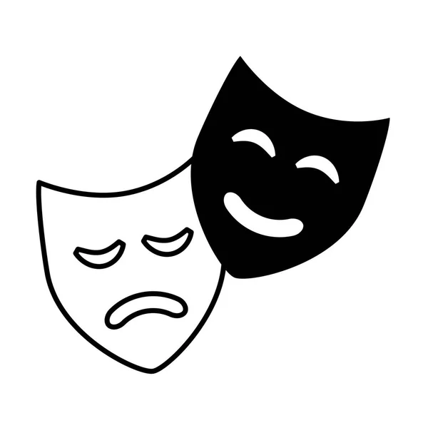 Comédie dramatique masques théâtre symbole — Image vectorielle