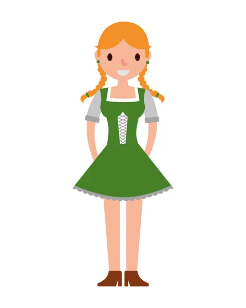 German woman with typical dress — Stock Vector