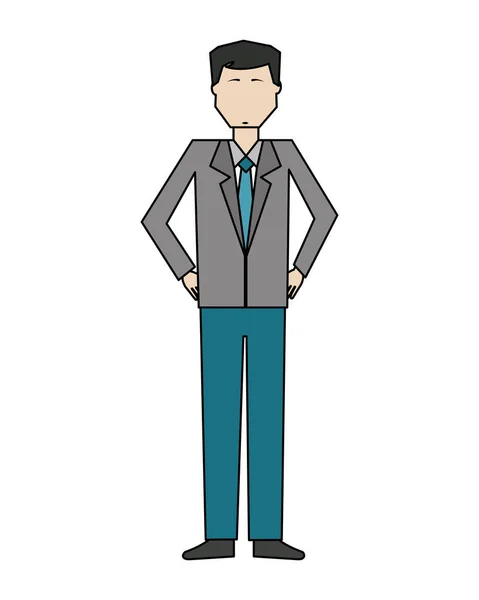 Uomo d'affari elegante personaggio avatar — Vettoriale Stock
