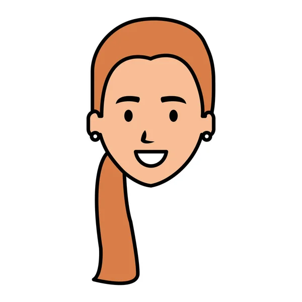 Hermosa mujer cabeza avatar carácter — Vector de stock