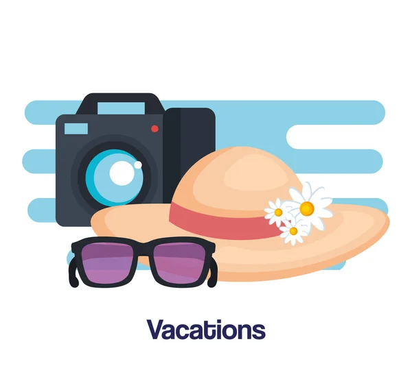 Διακοπές Ταξίδια χαλάρωση απολαμβάνουν τουριστικό προορισμό — Διανυσματικό Αρχείο