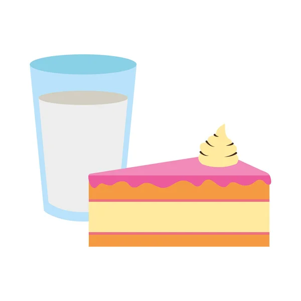 Сладкий торт и молочная еда — стоковый вектор