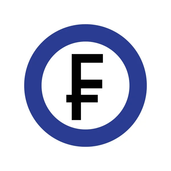 Myntet valuta logga franc pengar swiss — Stock vektor