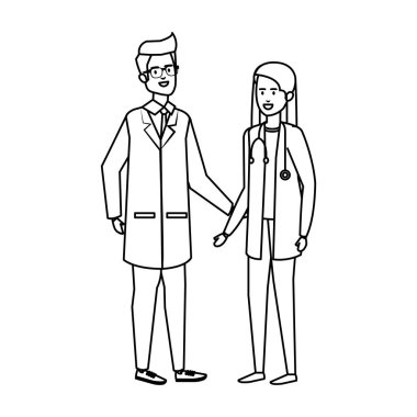 profesyoneller Doktorlar birkaç karakter avatarları