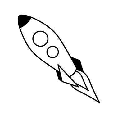 başlatma roket izole simgesi