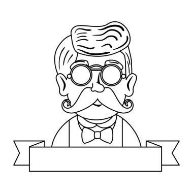adam hipster bıyık ve gözlük