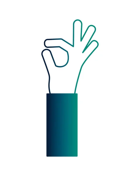 Mänsklig hand ok gest godkänd — Stock vektor