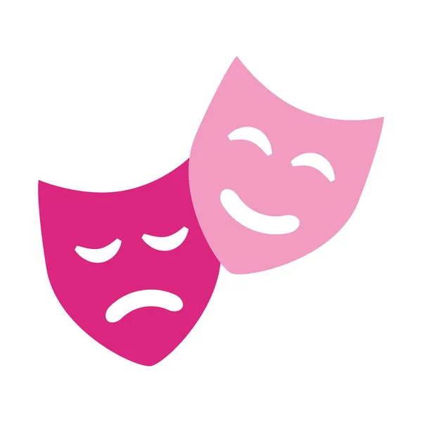 Comedia drama máscaras teatro símbolo — Vector de stock