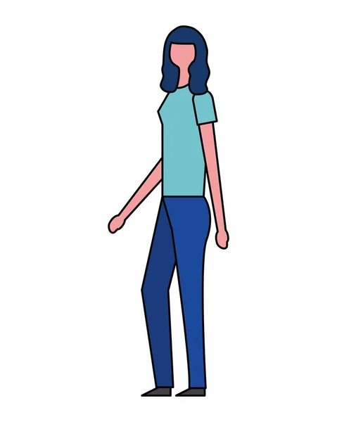 Mulher personagem de desenho animado no fundo branco — Vetor de Stock