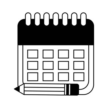 kalem yalıtılmış simgesi ile takvim hatırlatma