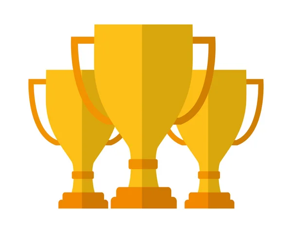Set trophy award cup isolated icon — Stock Vector