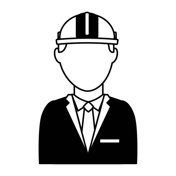 Mérnök építőipari munkás avatar — Stock Vector