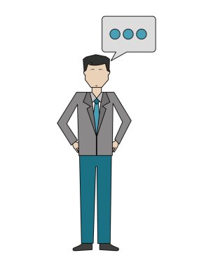 konuşma kabarcık avatar karakter ile işadamı