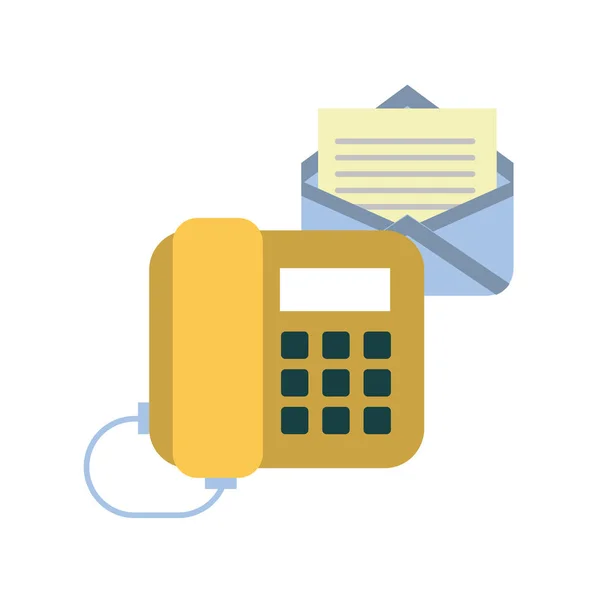 Enveloppe mail avec téléphone — Image vectorielle