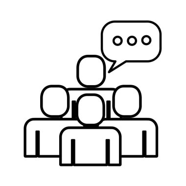 konuşma kabarcık silueti ile insanların grup
