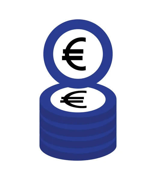Moneda euro icono aislado — Archivo Imágenes Vectoriales