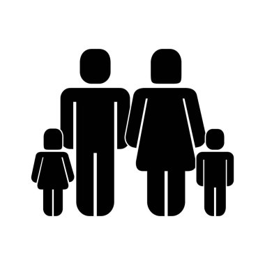 ebeveynler ve çocuklar aile pictogram