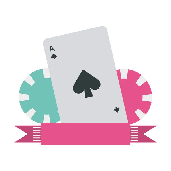 Poker cards isolated icon — Stock Vector