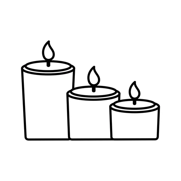 Brandende kaarsen decoratie — Stockvector