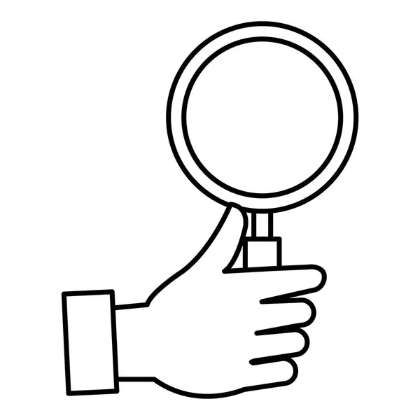 Hand with magnifying glass — Stock Vector