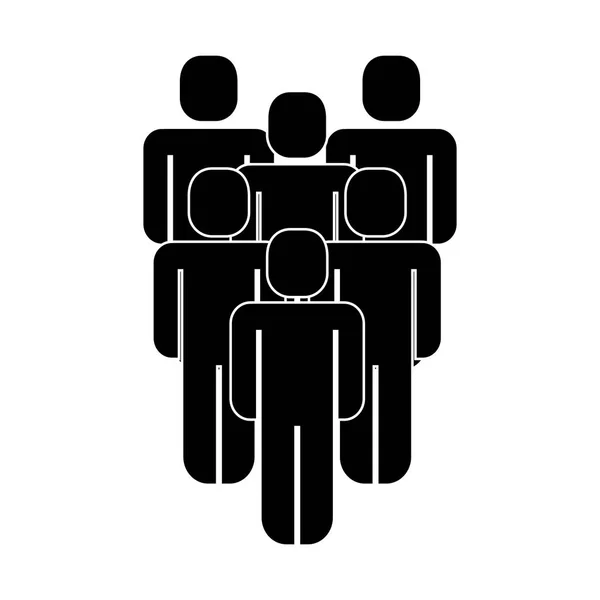 Az emberek csapatmunka silhouette csoport — Stock Vector
