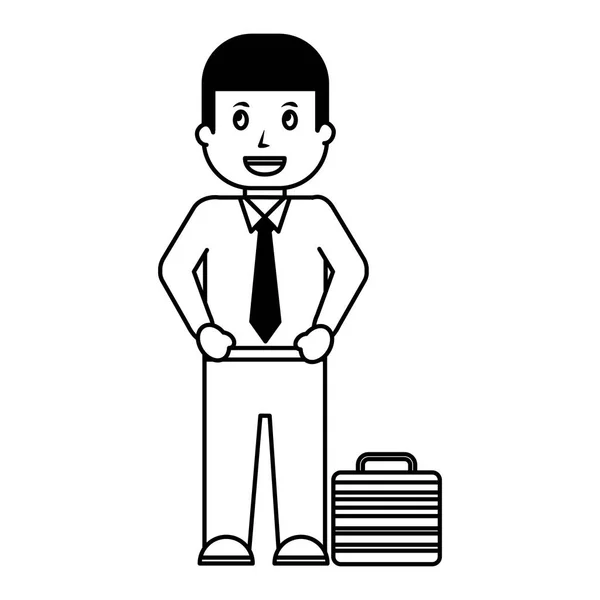 Businessman character with business briefcase — Stock Vector