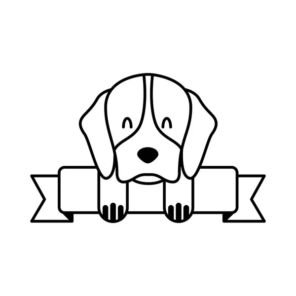 Roztomilý maskot pes domácí stužka — Stockový vektor