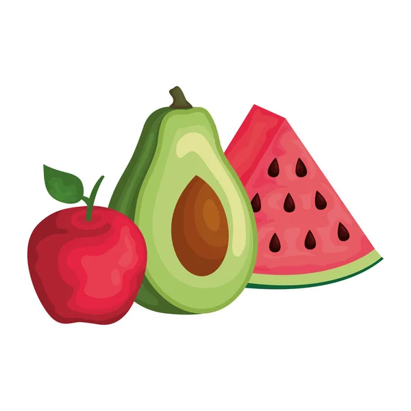 Frutas y hortalizas frescas — Vector de stock