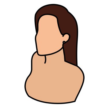 güzel ve genç kadın gömleksiz karakter