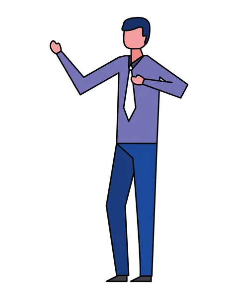 Uomo personaggio dei cartoni animati su sfondo bianco — Vettoriale Stock
